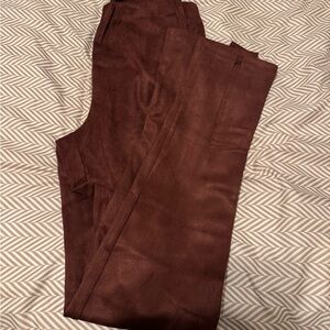 Pomander Place Rich Brown Suede Trousers